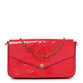 Louis Vuitton Vernis Felicie Pochette Chain Wallet Hot Pink