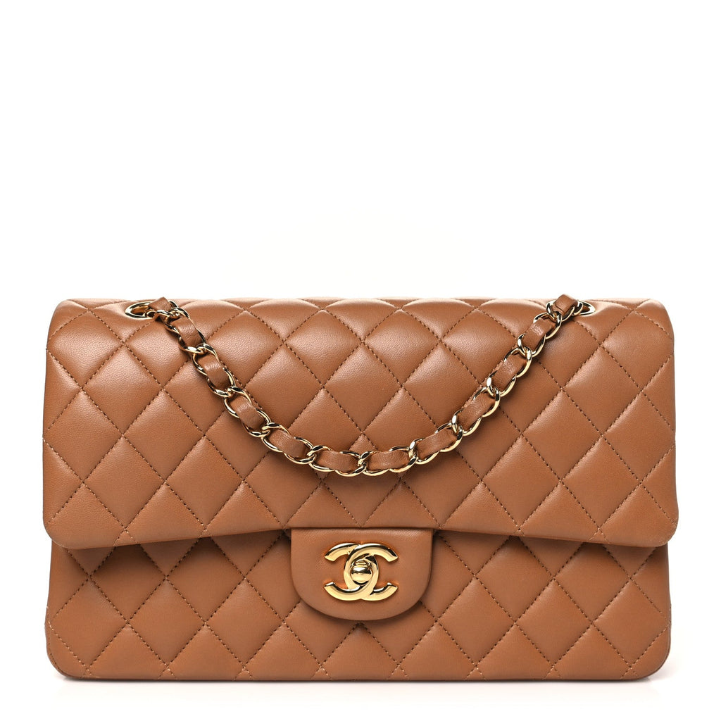 Chanel Lambskin Quilted Medium Double Flap Brown