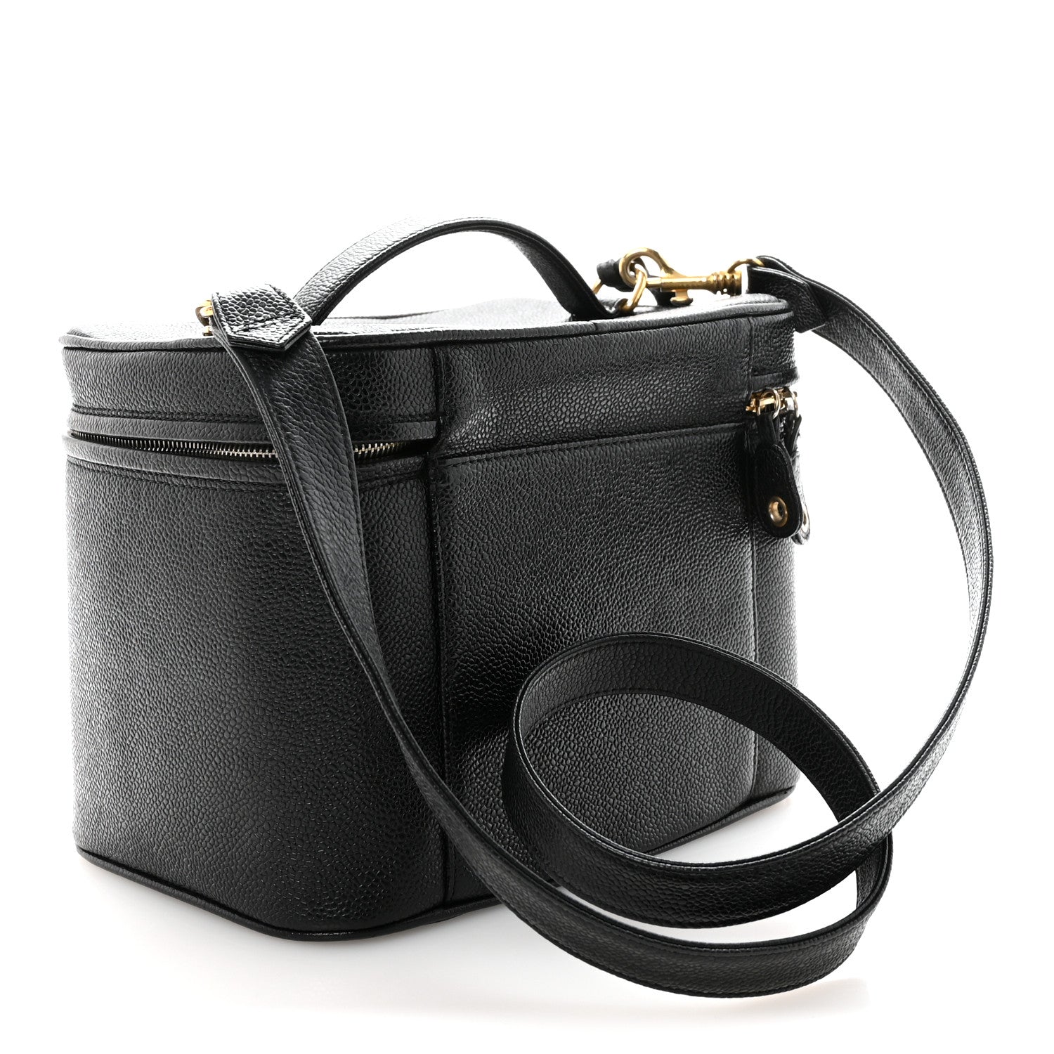 Chanel Caviar CC Vanity Train Case Black