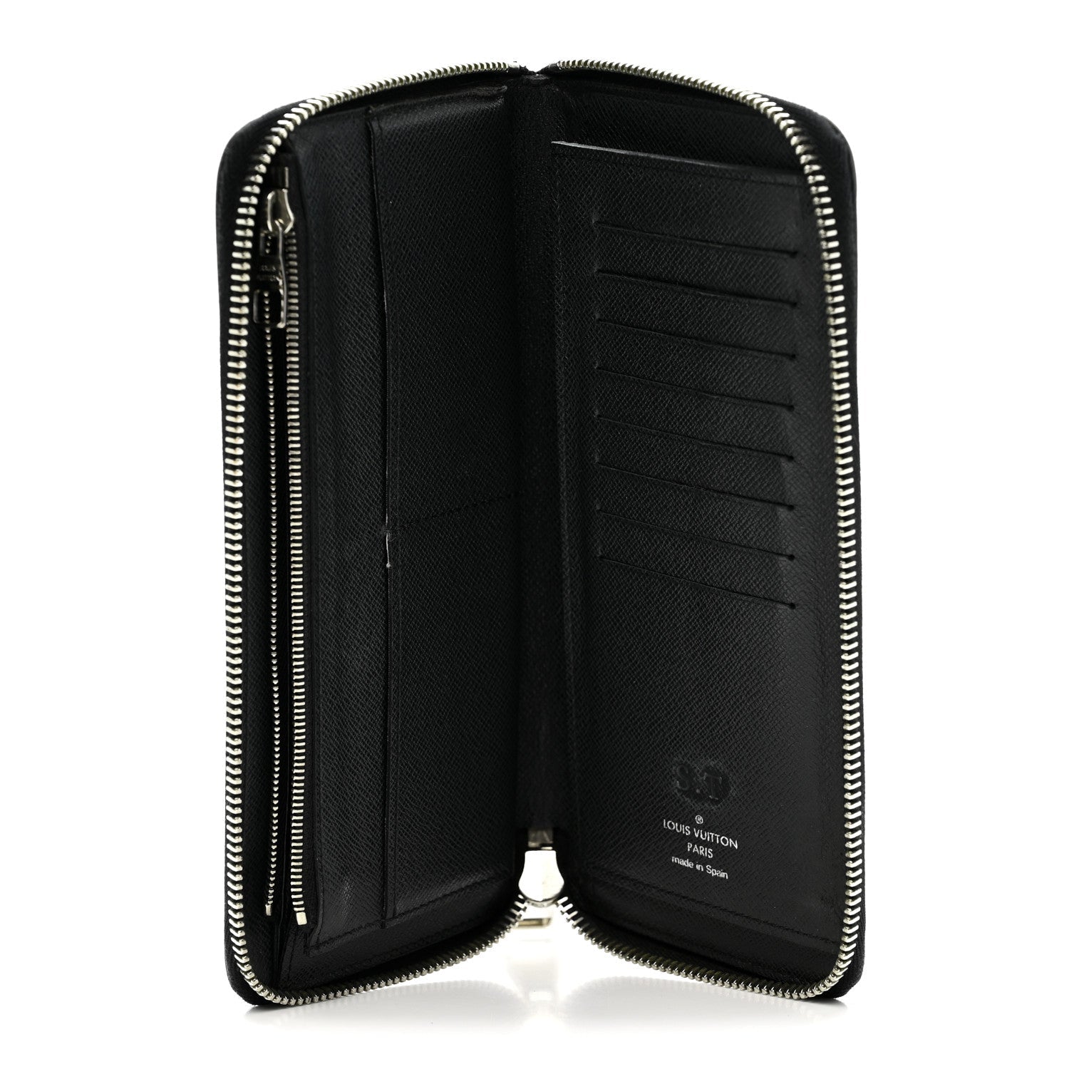 Louis Vuitton Taiga Vertical Zippy Wallet Black
