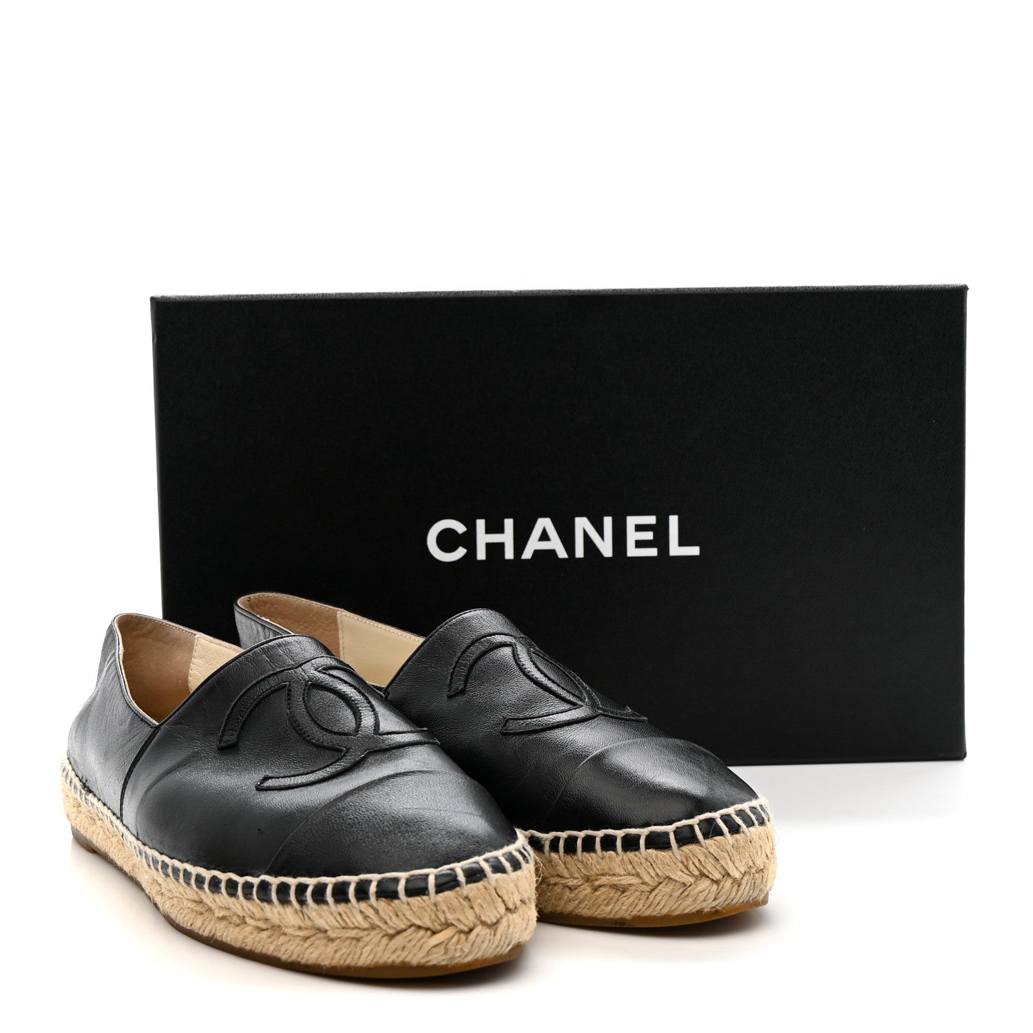 Lambskin CC Espadrilles 36 Black