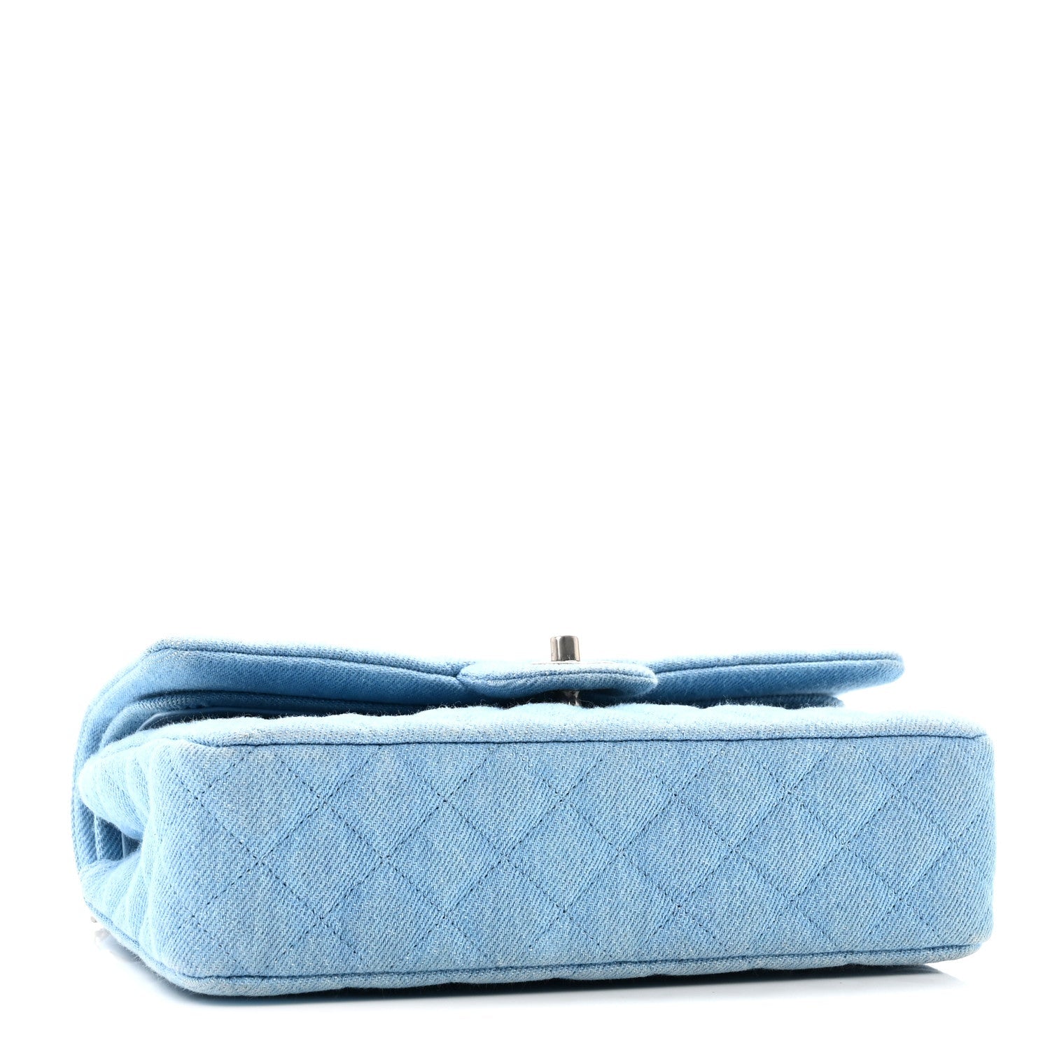 Chanel Denim Quilted Medium Double Flap Light Blue