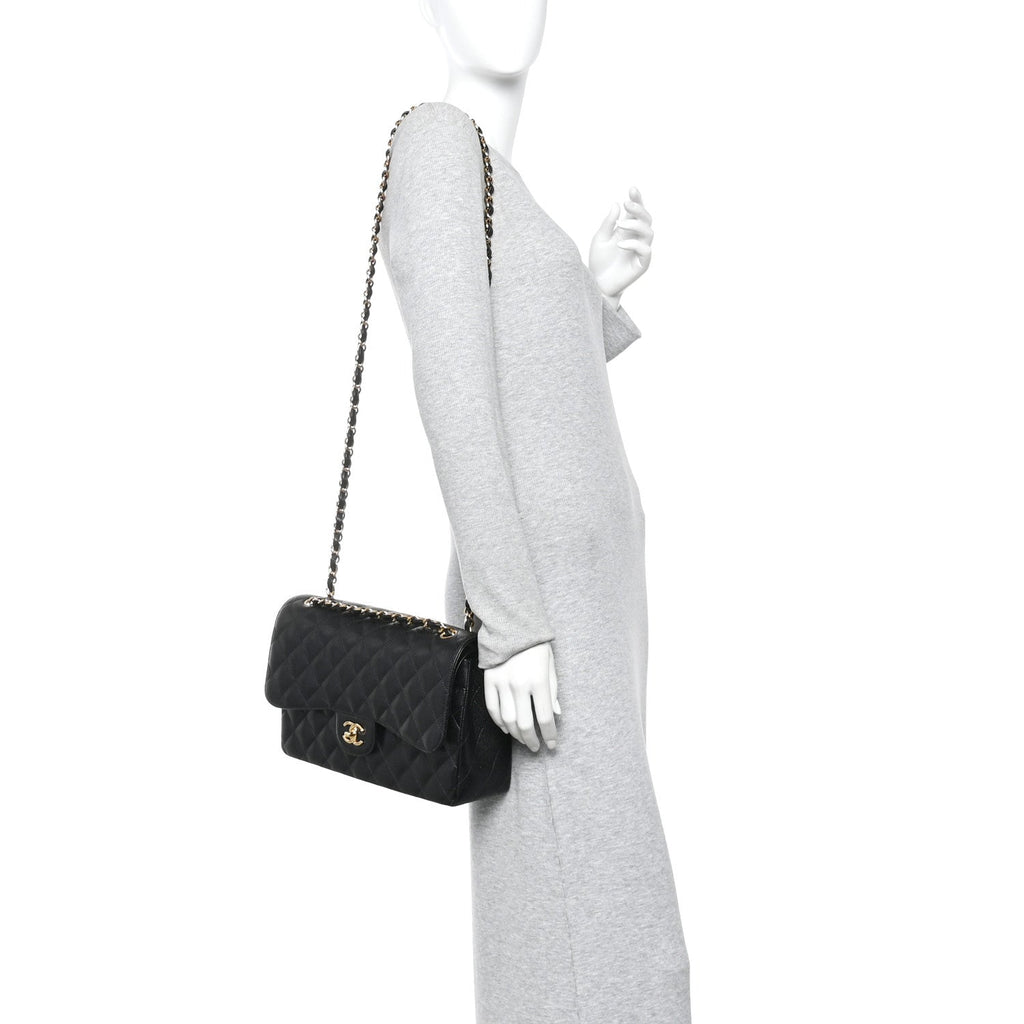 Chanel Caviar Quilted Jumbo Double Flap Black