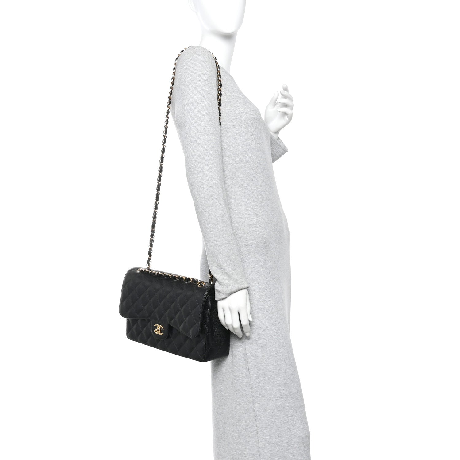 Chanel Caviar Quilted Jumbo Double Flap Black