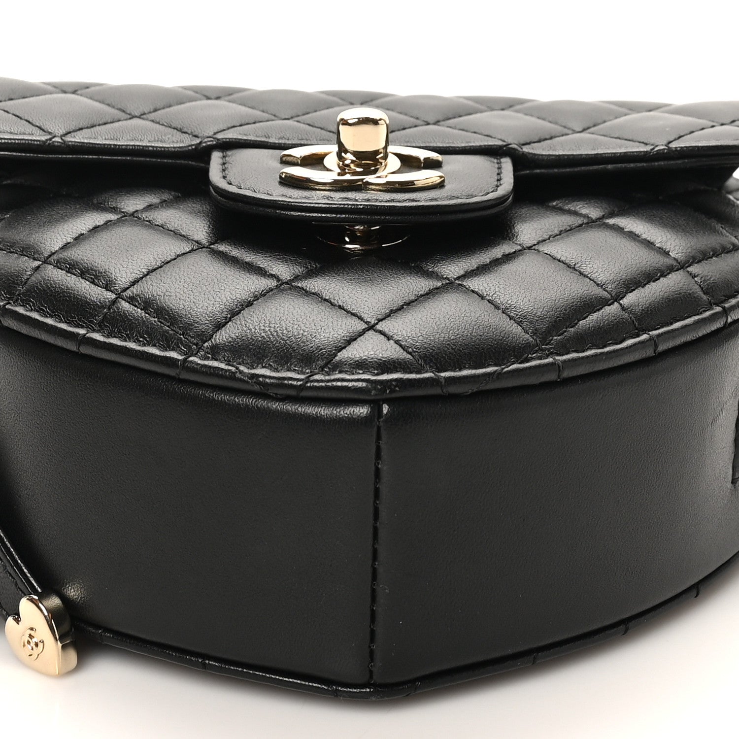 Chanel Lambskin Quilted CC In Love Heart Bag Black