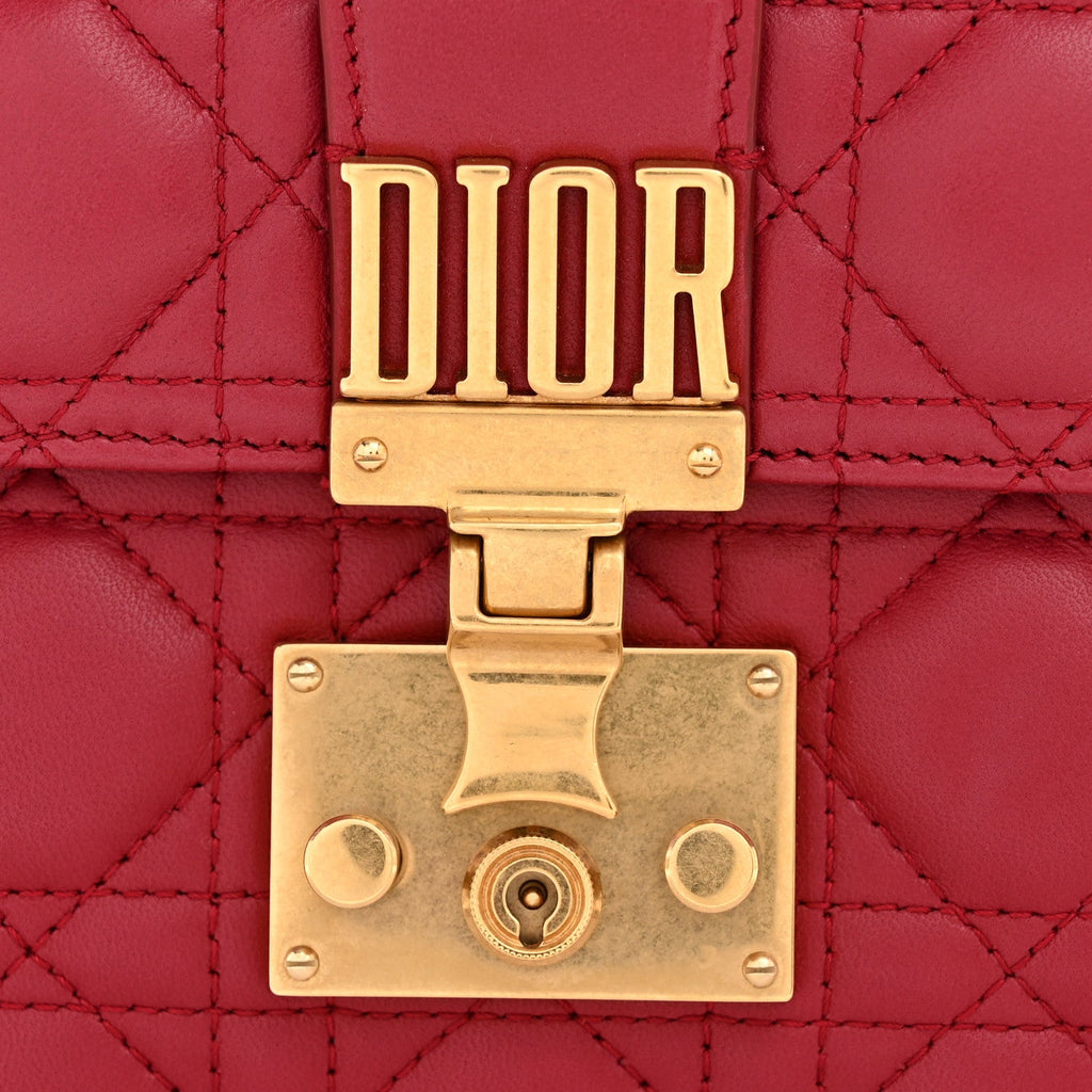 Christian Dior Lambskin Cannage Large Dioraddict Flap Red