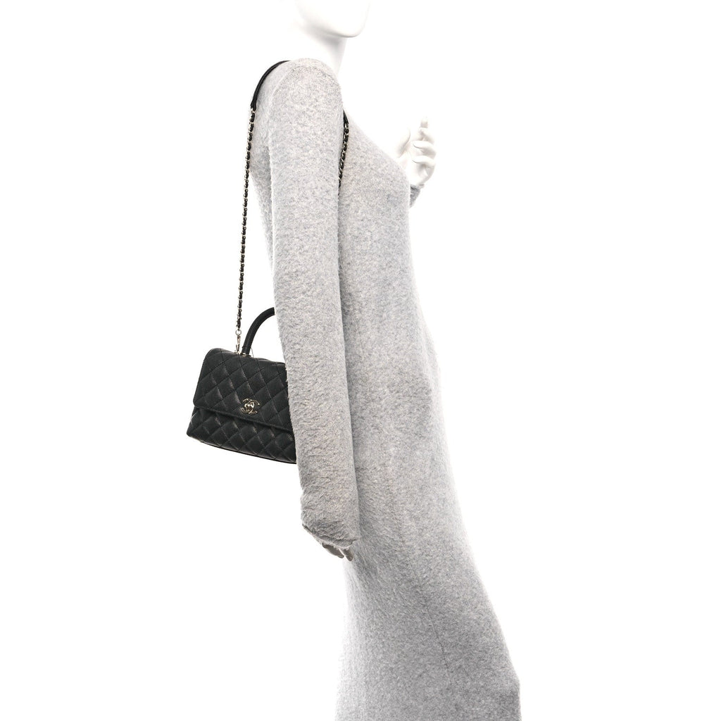 Chanel Caviar Quilted Mini Coco Handle Flap Black