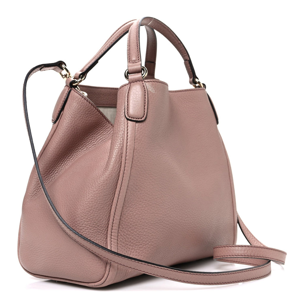 Gucci Pebbled Calfskin Small Soho Shoulder Bag Light Pink