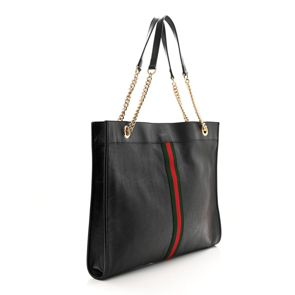 Gucci Calfskin Large Rajah Chain Tote Black