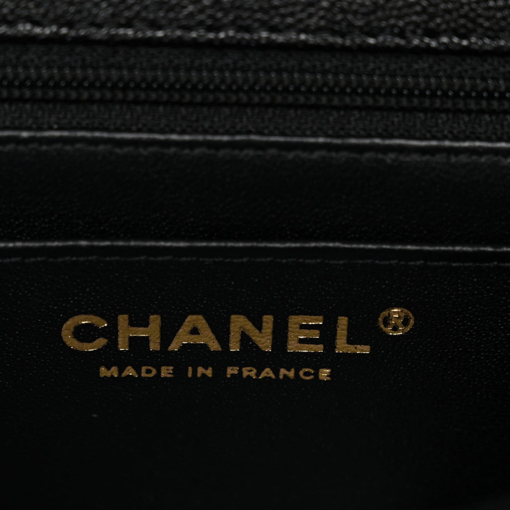 Chanel Caviar Quilted Mini Top Handle Rectangular Flap Black