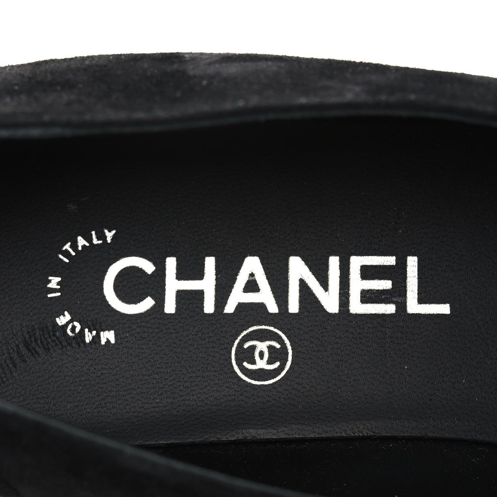 Chanel Suede Calfskin Grosgrain Crystal Star Mocassin Loafers 38 Black