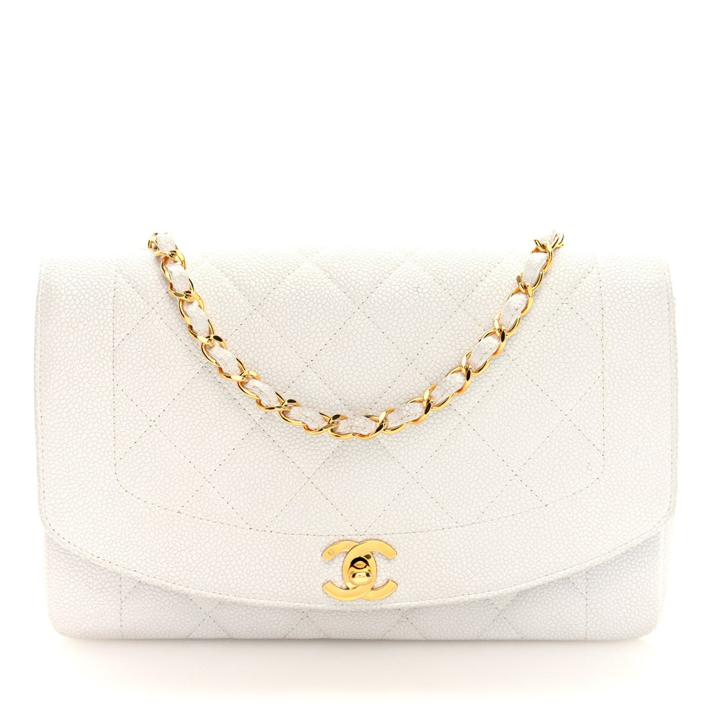 Chanel Caviar Quilted Medium Single Flap White