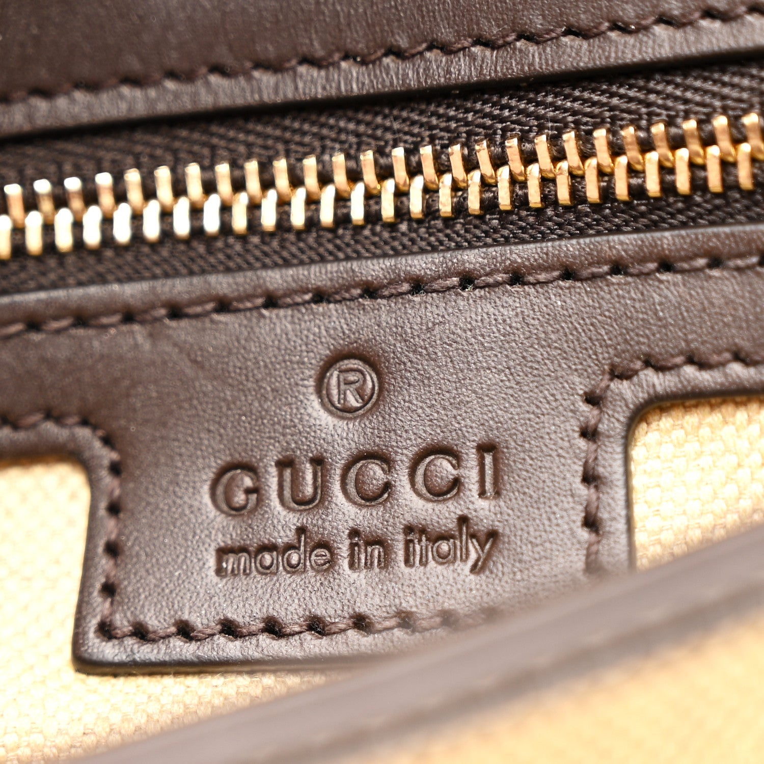 Gucci Canvas Dollar Calfskin Blondie Chain Shoulder Flap Bag Brown