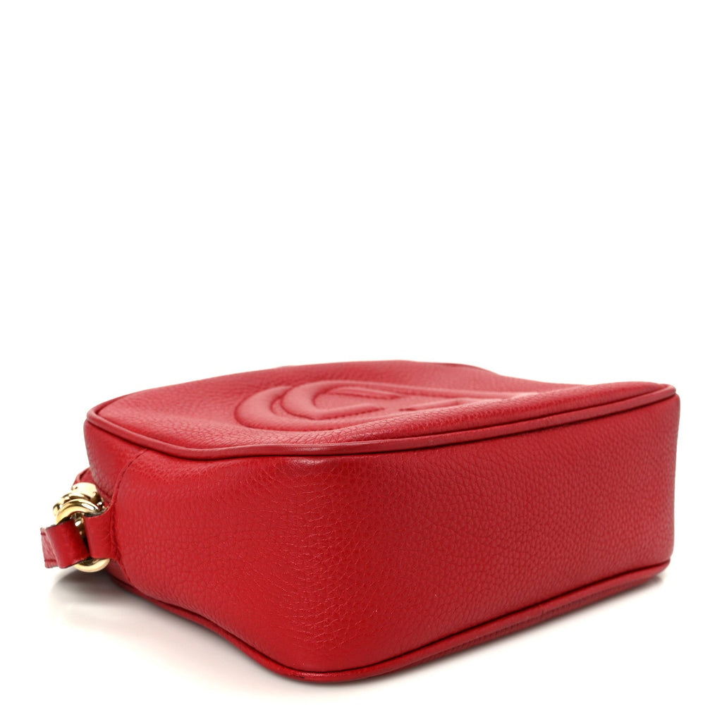Gucci Pebbled Calfskin Small Soho Disco Bag Tabasco Red