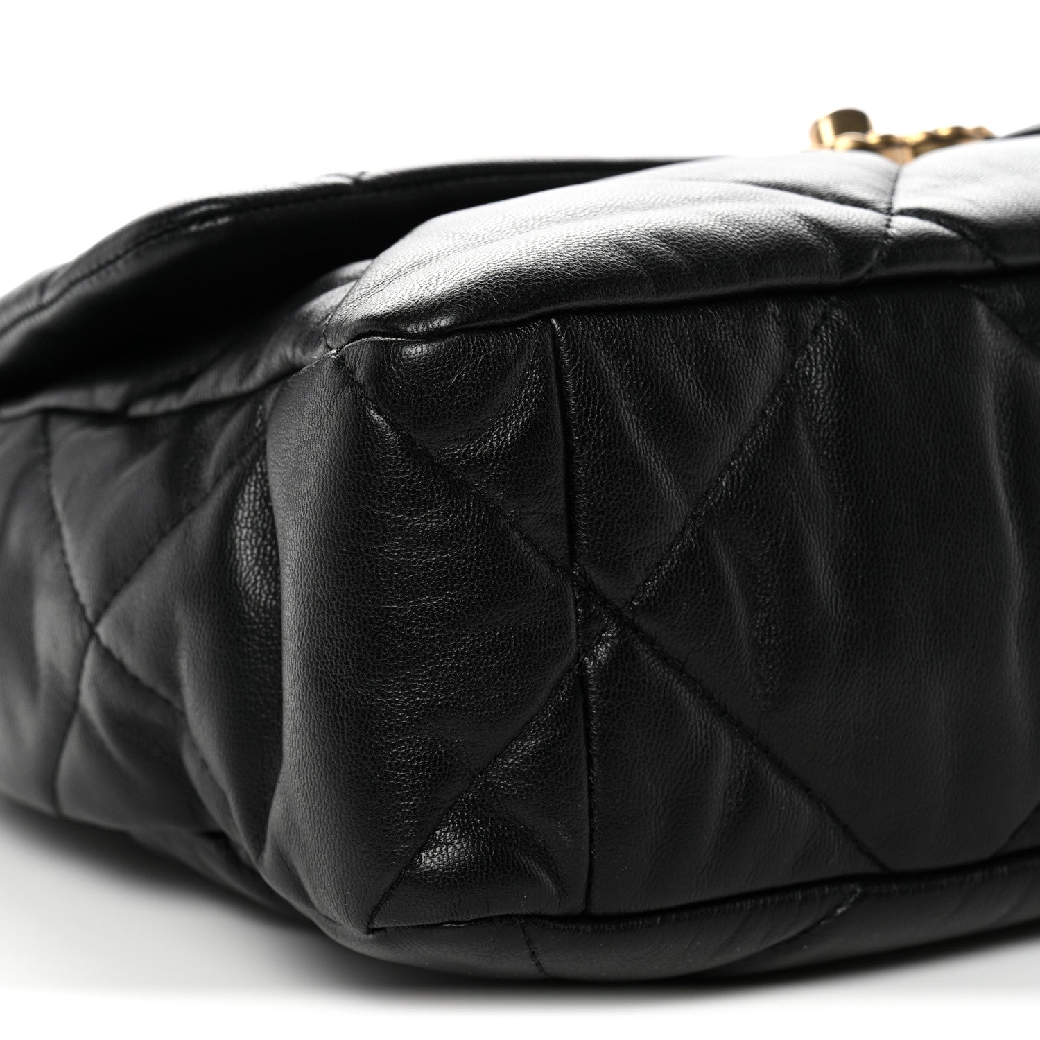 Chanel Goatskin Quilted Large Chanel 19 Flap Black