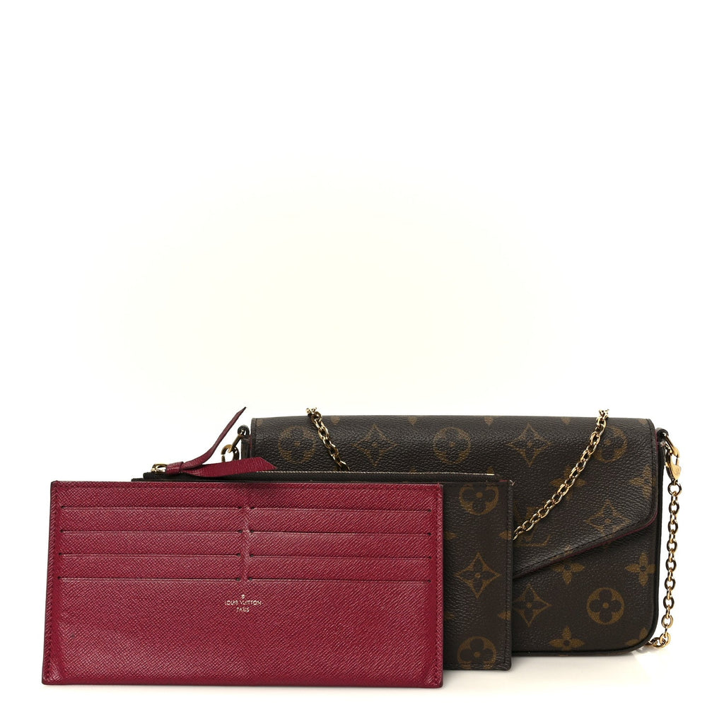 Louis Vuitton Monogram Pochette Felicie Chain Wallet Fuchsia