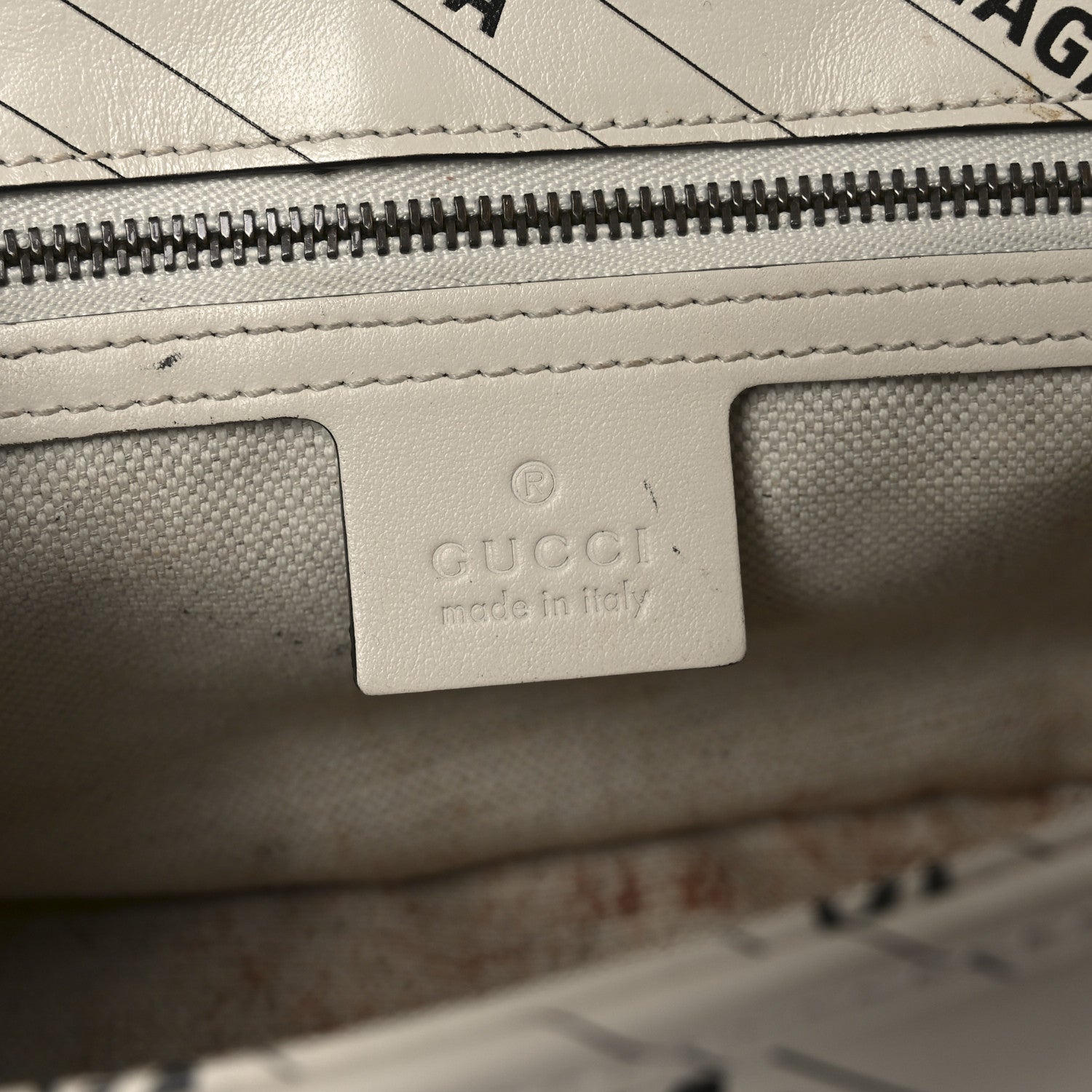 Gucci X BALENCIAGA Calfskin Matelasse Logo Print Small GG Marmont Shoulder Bag White