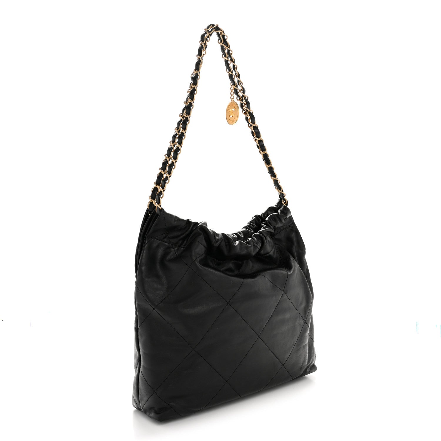 Chanel Shiny Calfskin Quilted Small Chanel 22 Black
