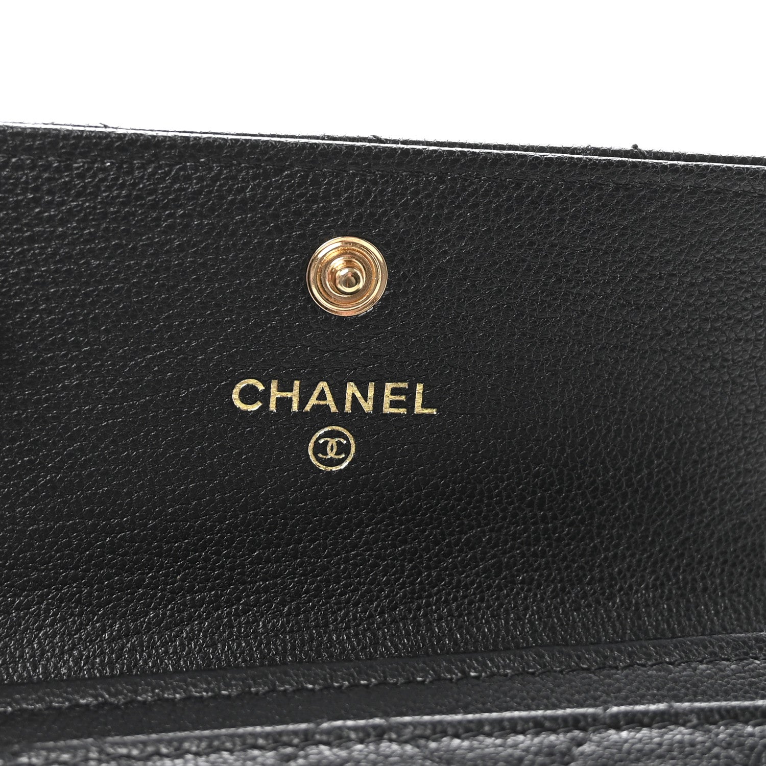 Goatskin Quilted Flap Card Holder Black