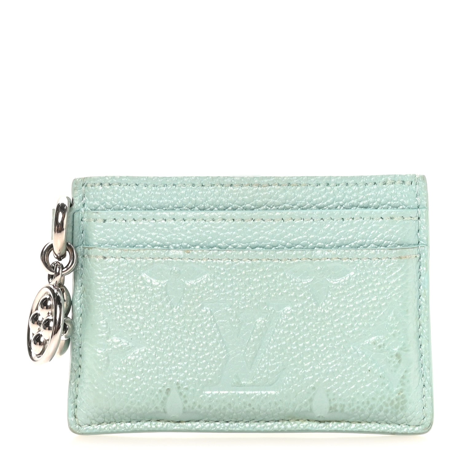 Louis Vuitton Empreinte Monogram LV Charms Card Holder Pearly Lagoon Turquoise
