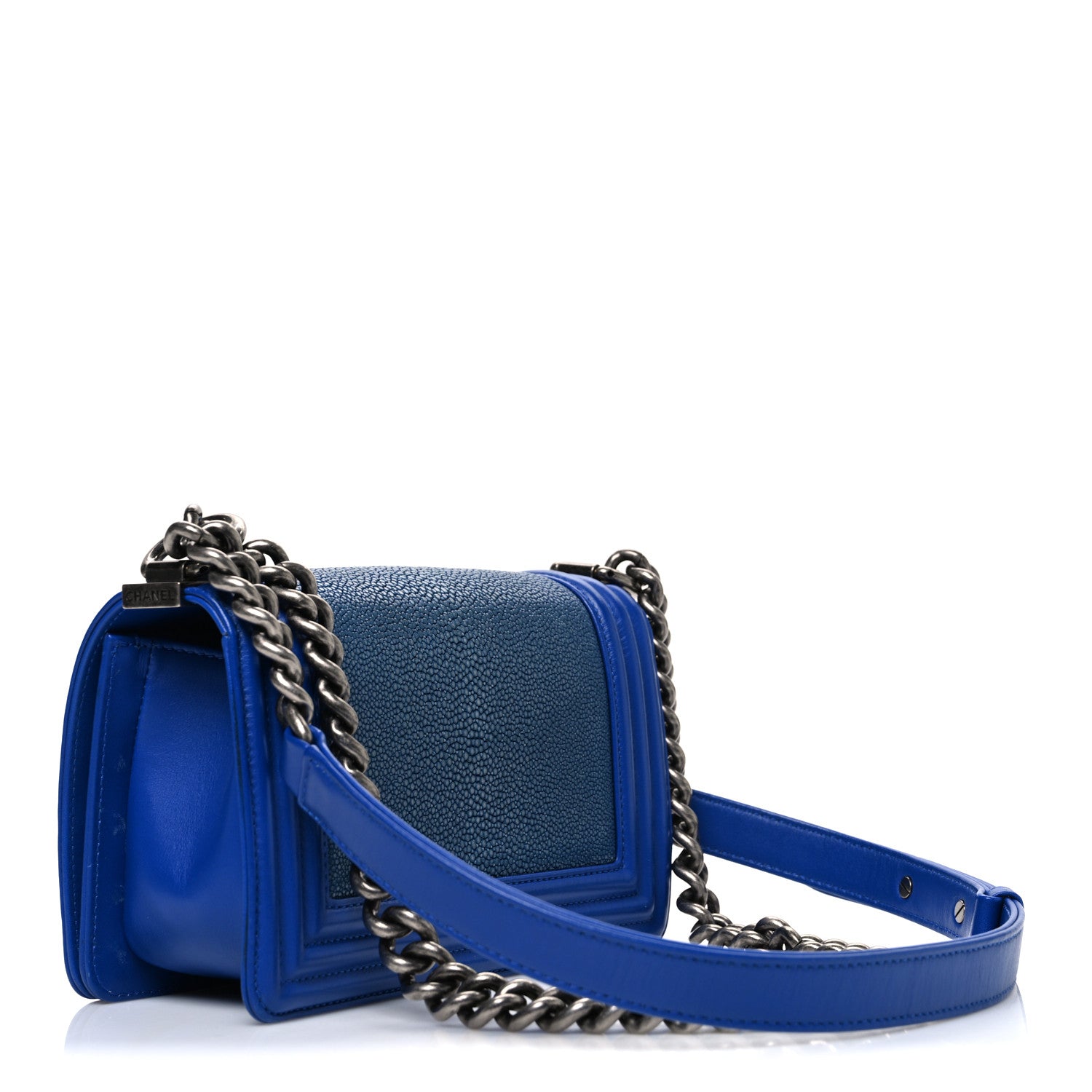Chanel Galuchat Stingray Small Boy Flap Blue