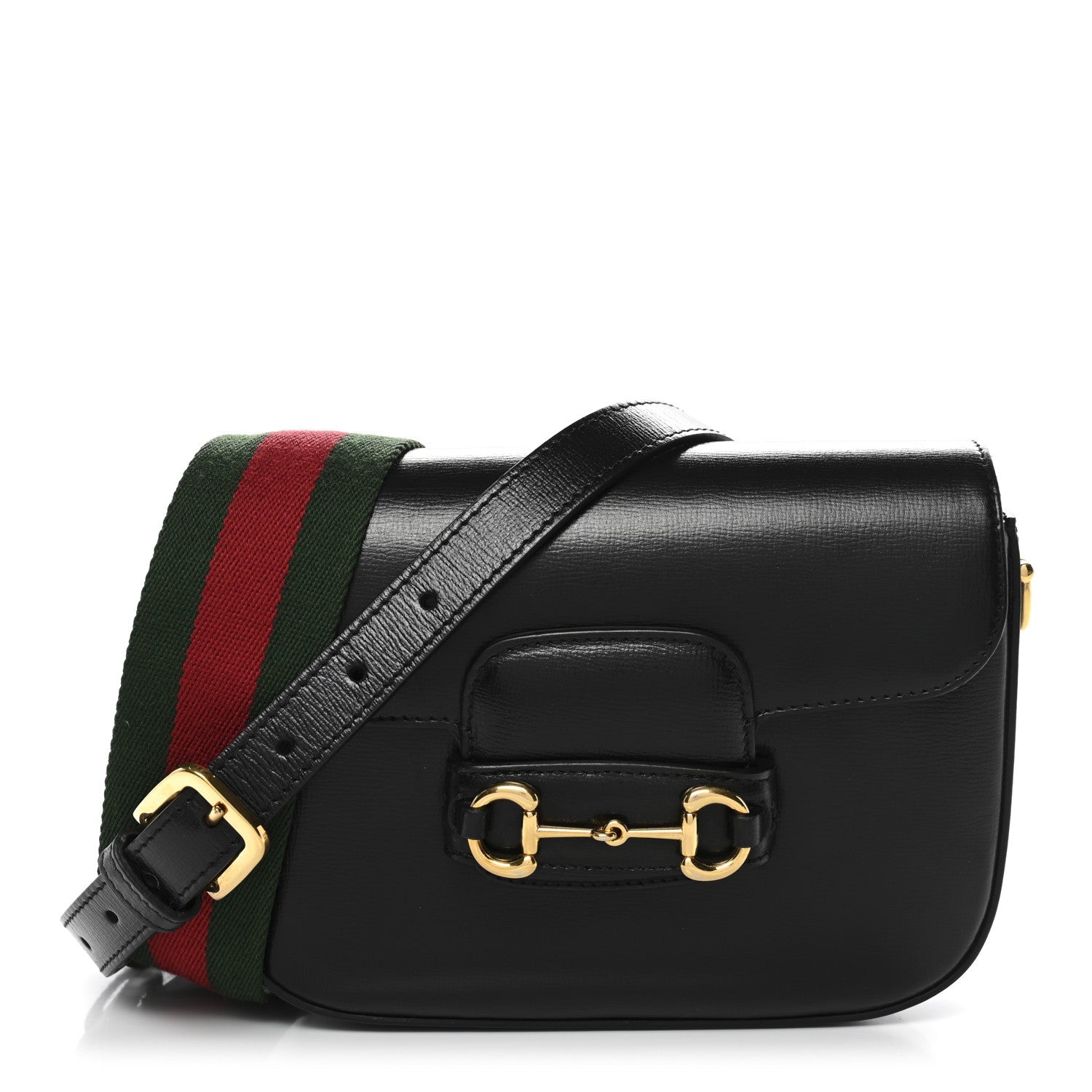 Gucci Azalea Calfskin Web Mini Horsebit 1955 Shoulder Bag Black