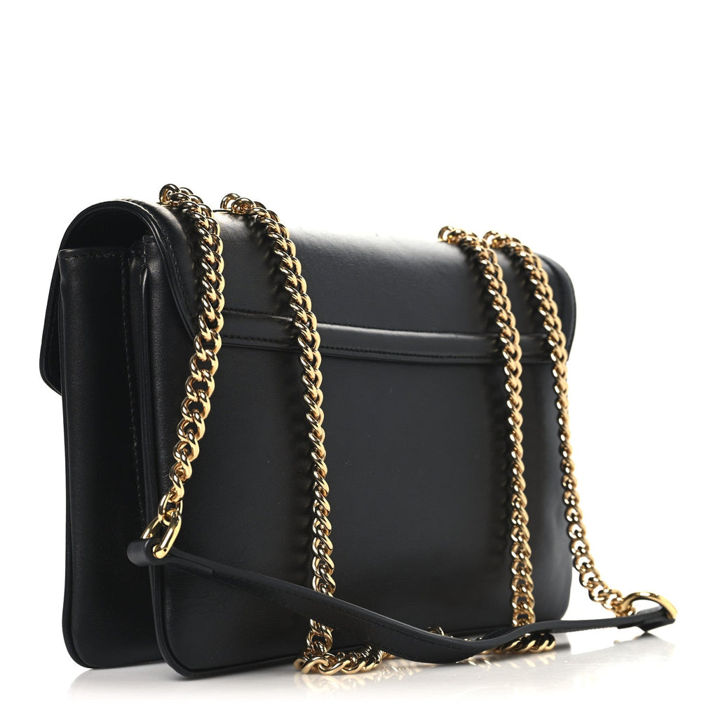 Gucci Vitello Palmellato Lux Crystal Medium Rajah Shoulder Bag Black