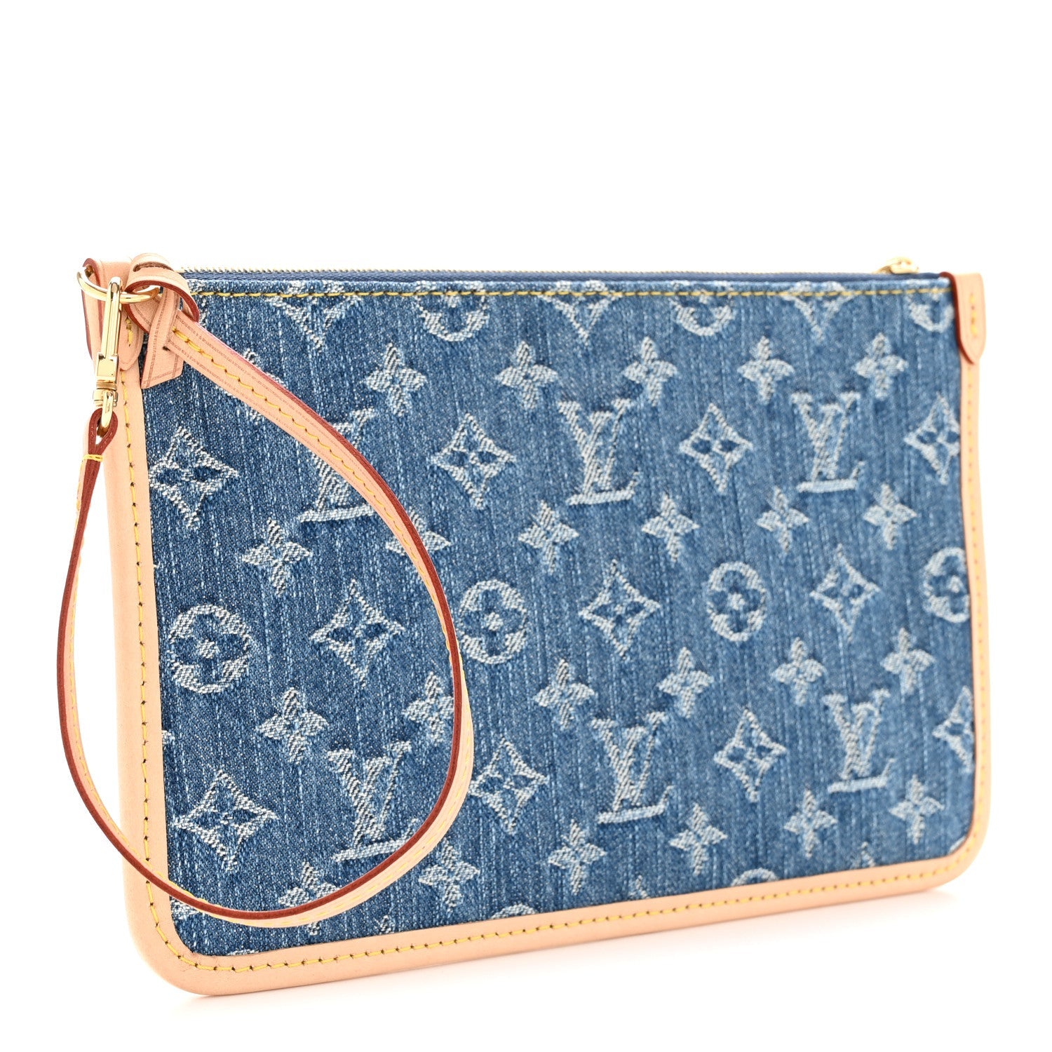 Louis Vuitton Denim Monogram Carryall MM Pochette Blue