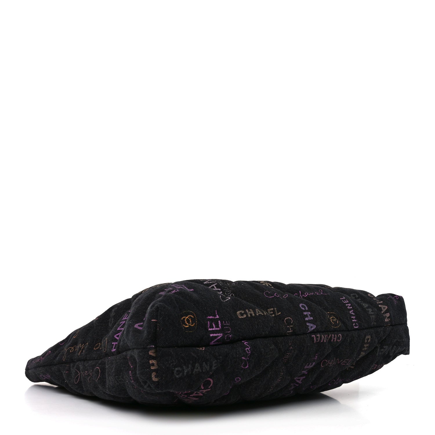 Chanel Denim Quilted Denim Mood Maxi Shopping Bag Black Multicolor