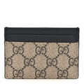 Gucci GG Supreme Monogram Calfskin Card Holder Beige Black