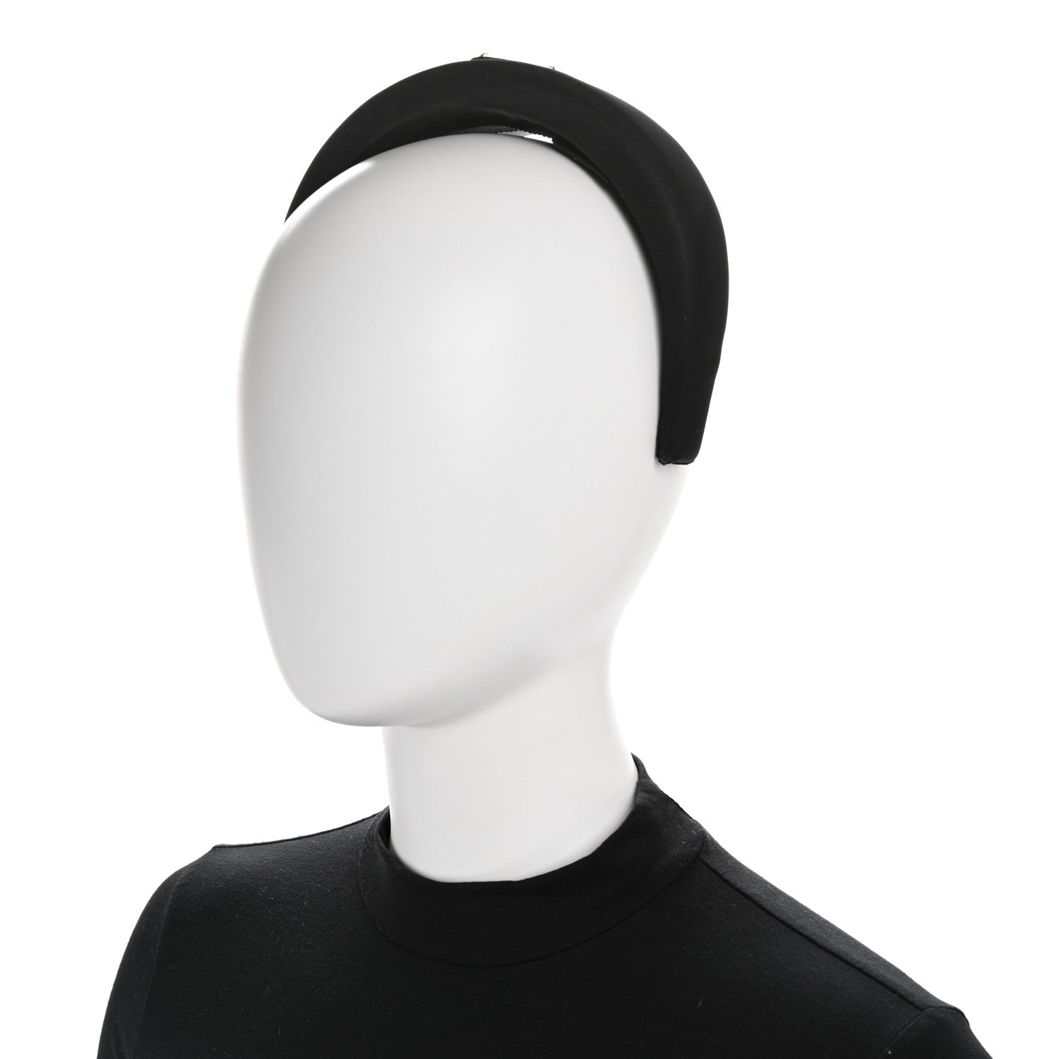 Prada Re-Nylon Metal Triangle Logo Headband Black