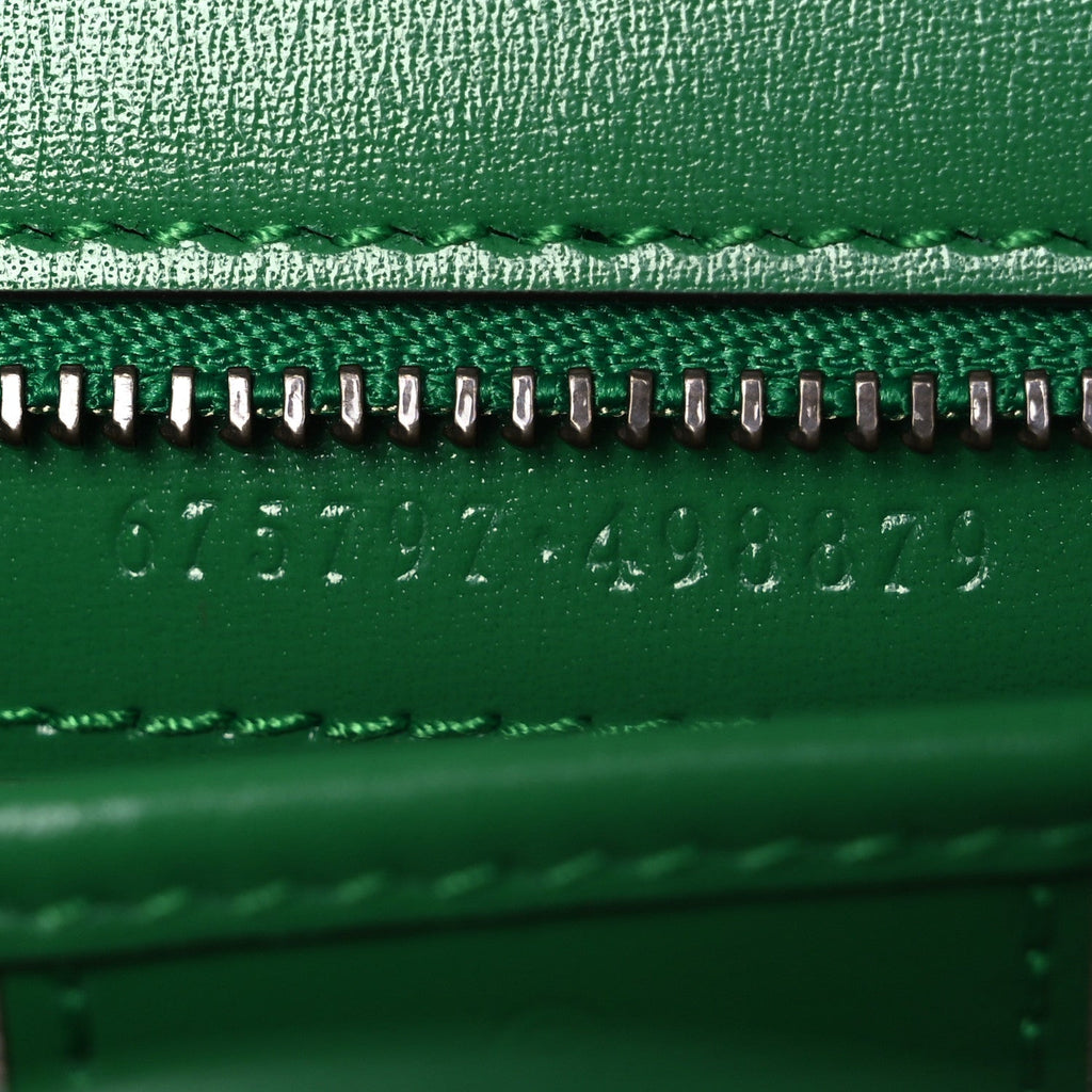 Gucci Boarded Dyana Lux Calfskin Web Small Bamboo 1947 Top Handle Bag Spring Green