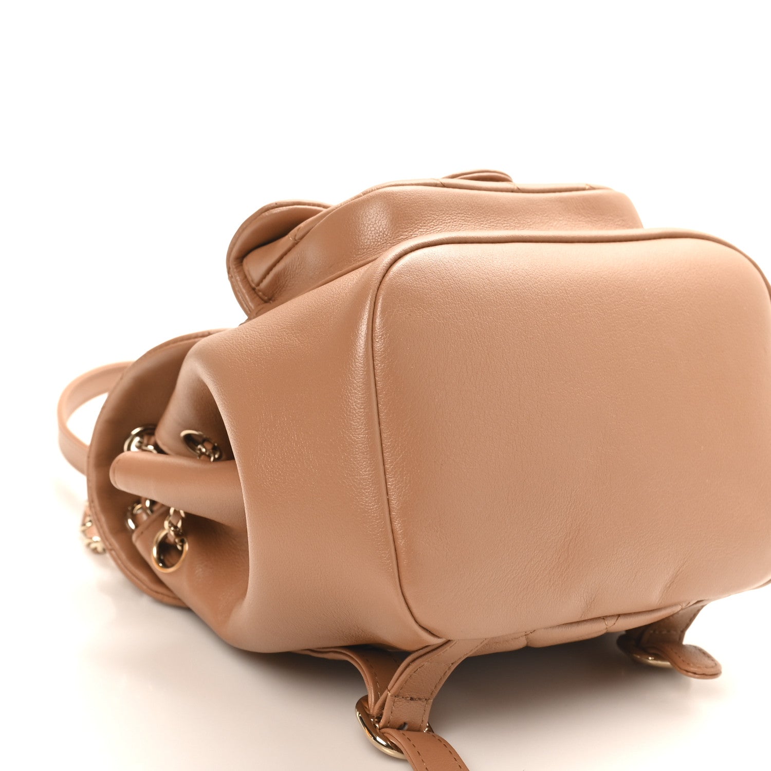 Chanel Quilted Small Duma Pockets Drawstring Backpack Light Brown