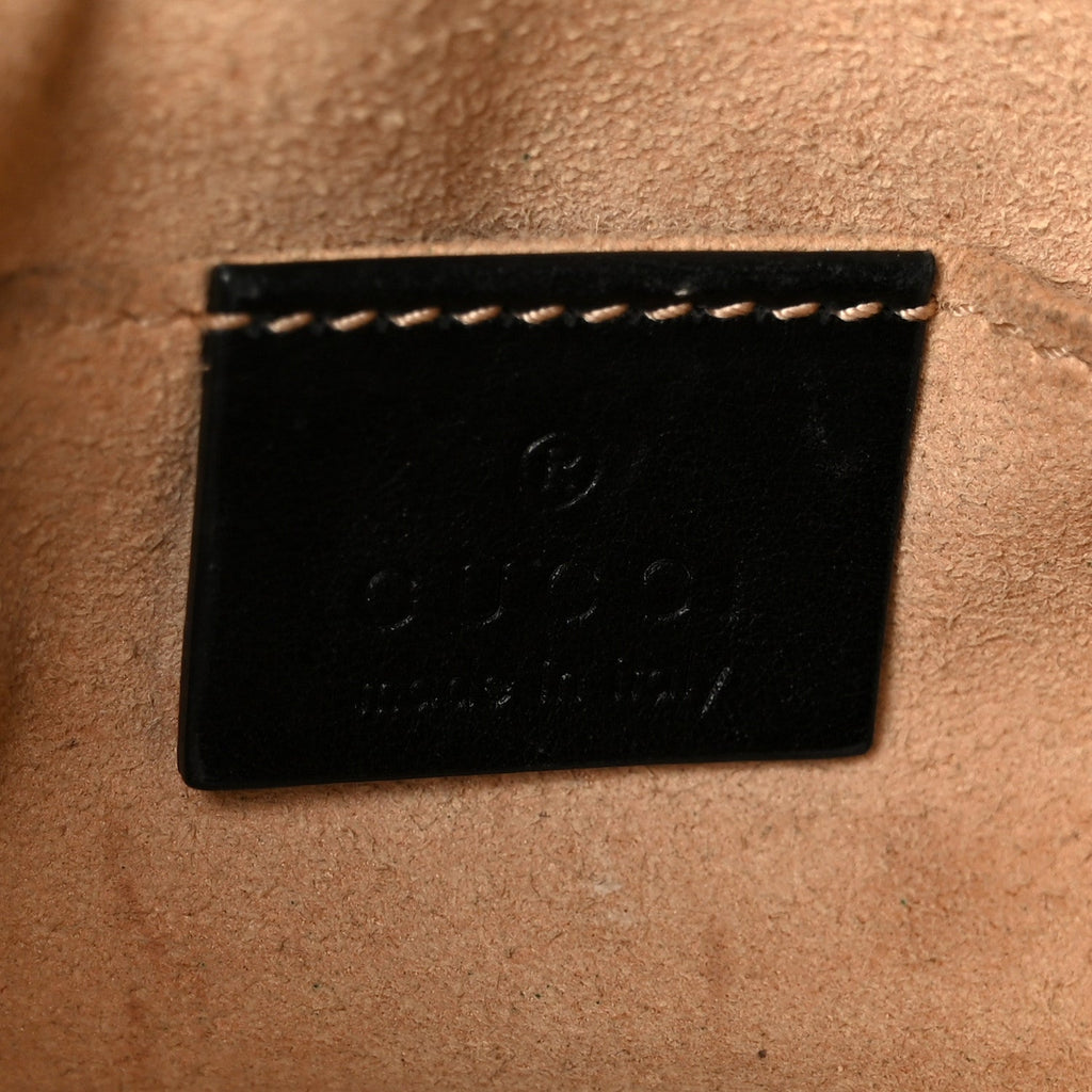 Gucci Calfskin Matelasse Mini GG Marmont Chain Shoulder Bag Black