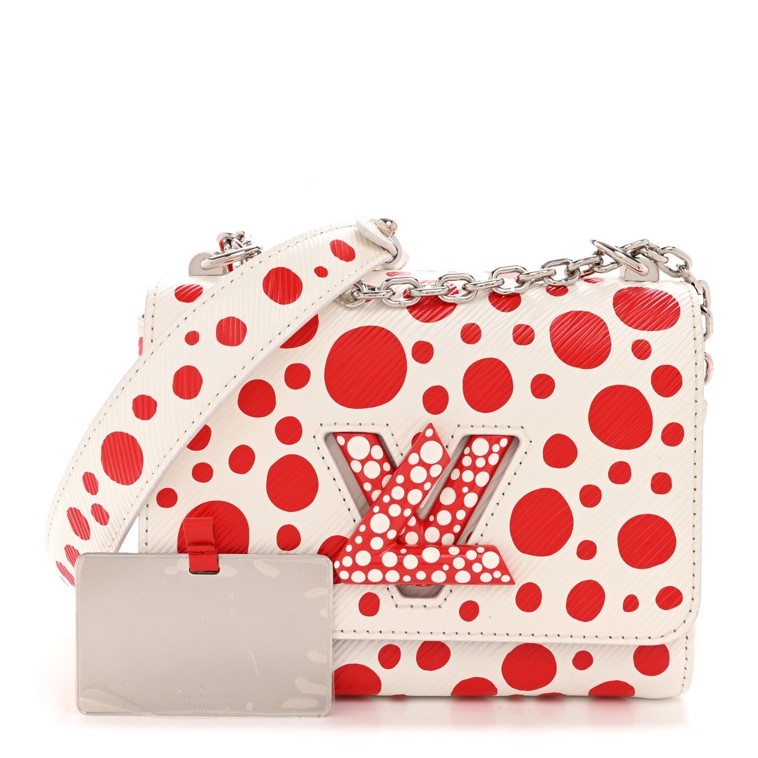 Louis Vuitton LV X YK Epi Infinity Dots Twist Shoulder Bag PM White Red