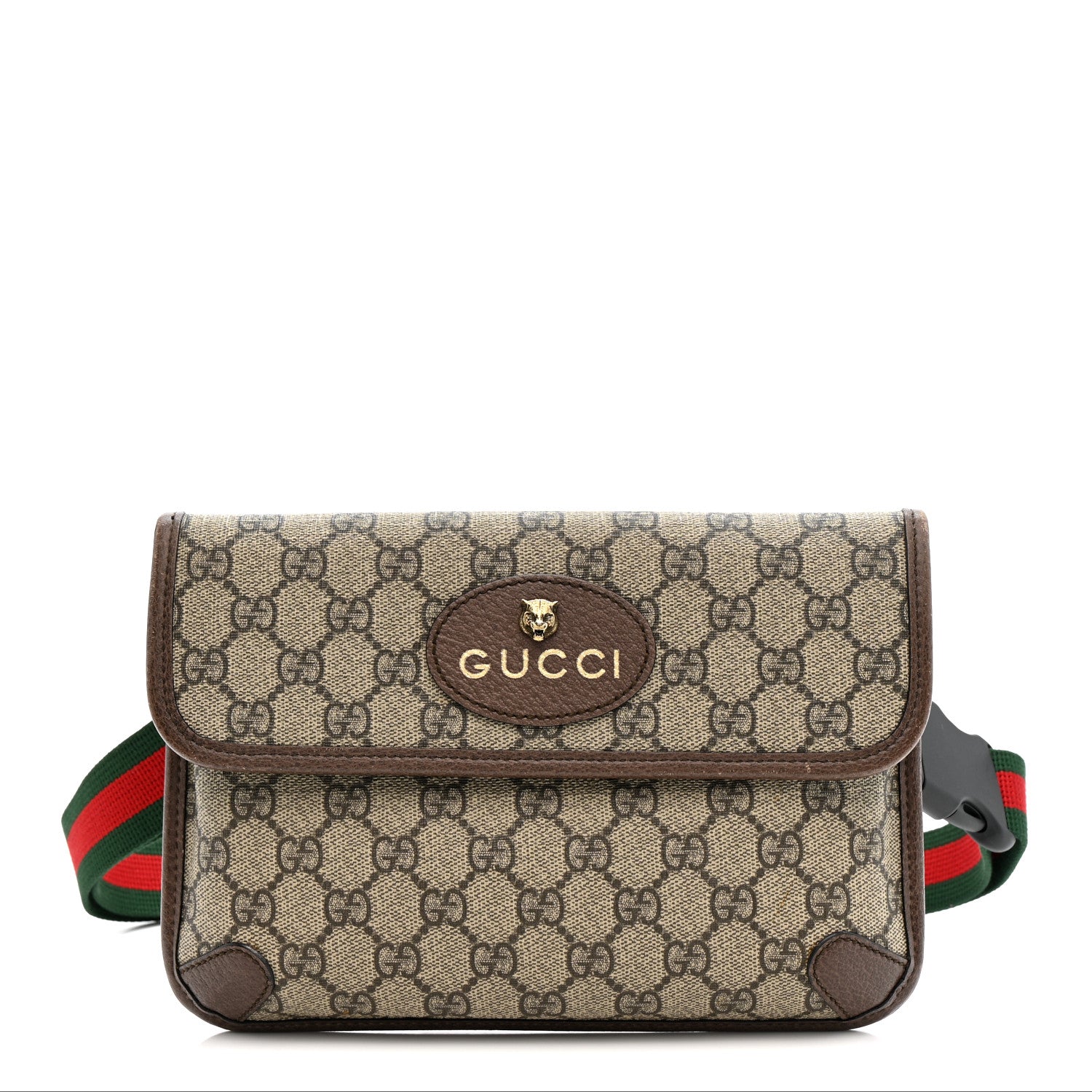 Gucci GG Supreme Monogram Neo Vintage Web Belt Bag Brown