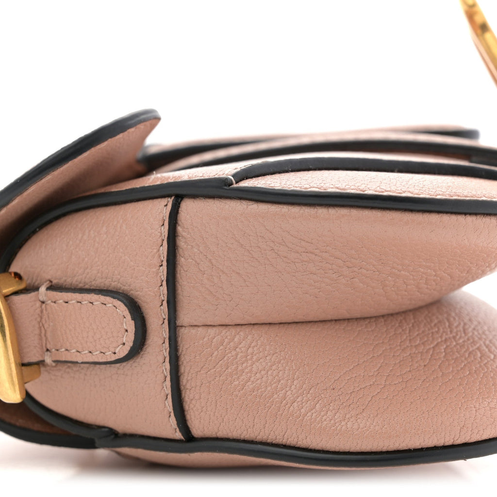 Christian Dior Goatskin Micro Saddle Bag Rose Des Vent