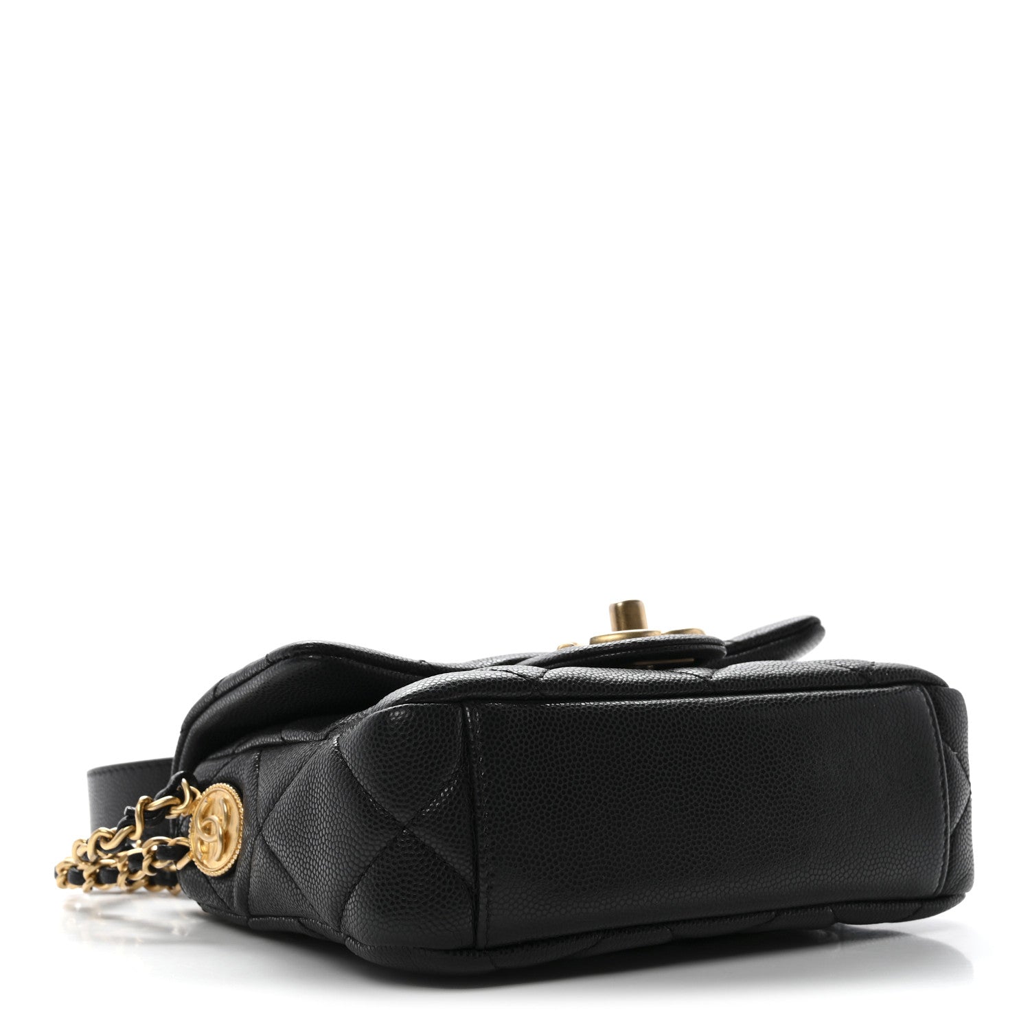 Chanel Caviar Quilted Mini Twist Your Buttons Flap Black