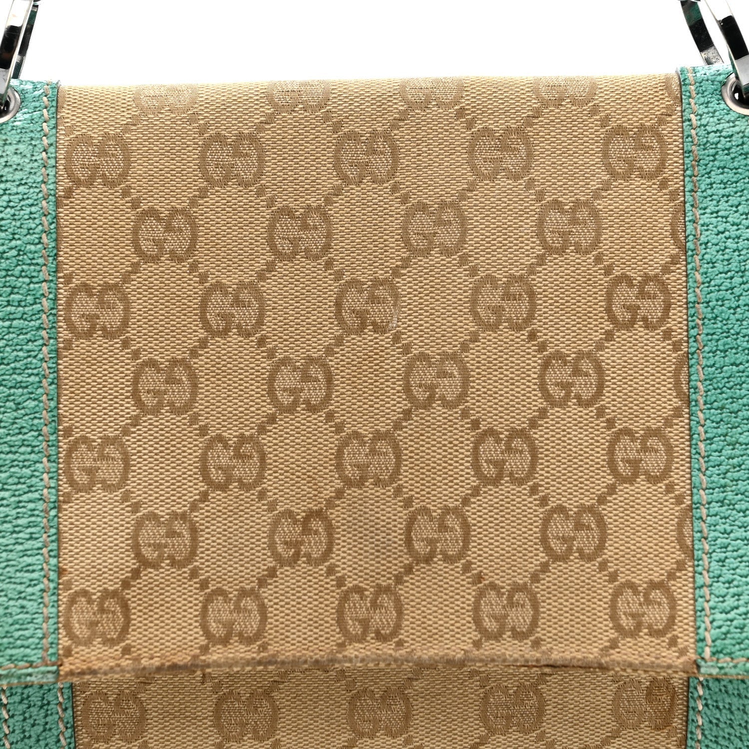 Gucci Monogram Satchel Bag Turquoise