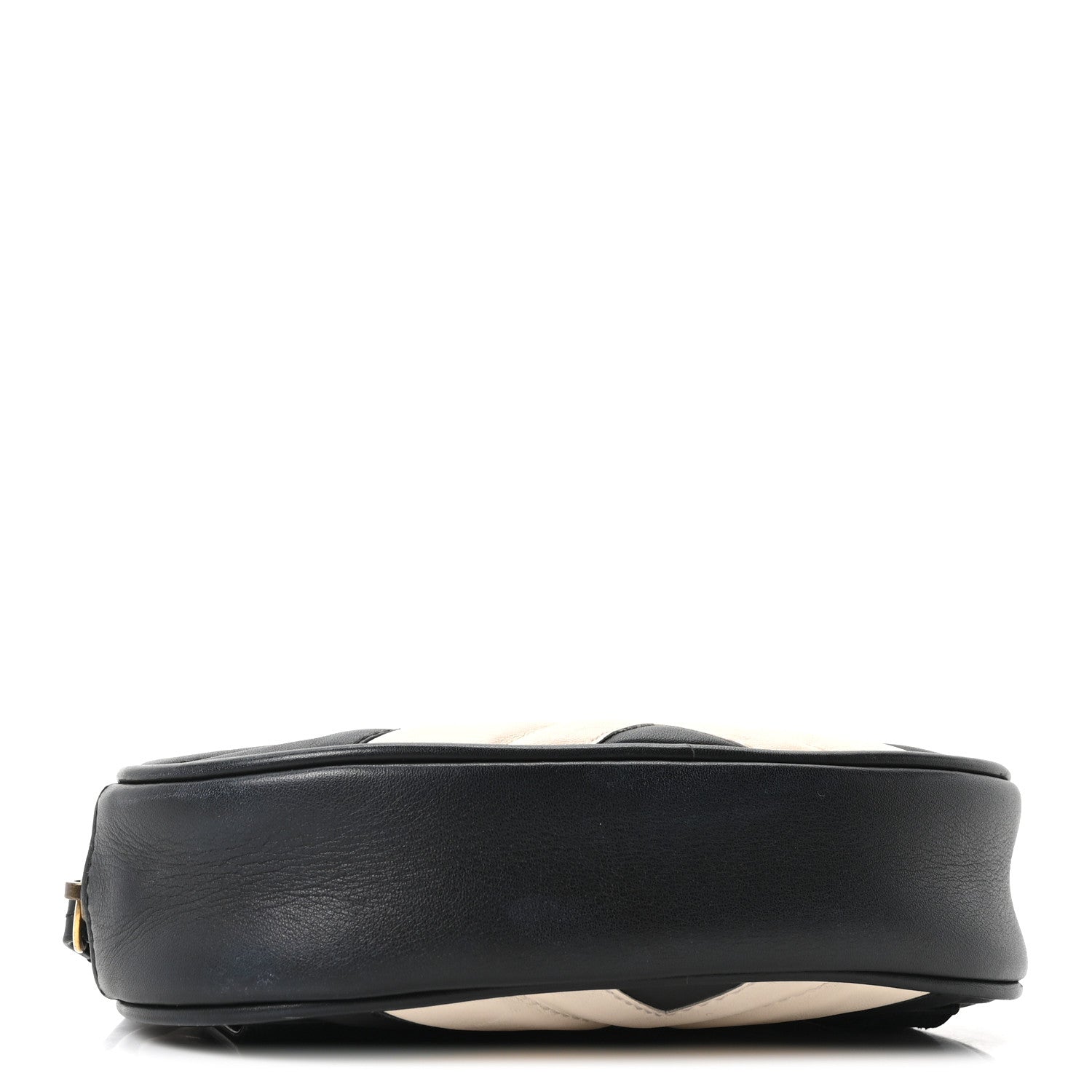 Gucci Calfskin Matelasse GG Marmont Belt Bag 85 34 Black White