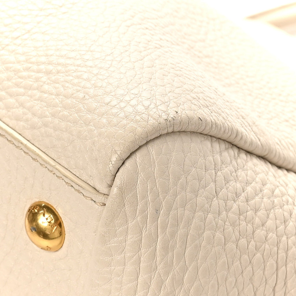 Prada Vitello Daino Top Handle Tote Talco