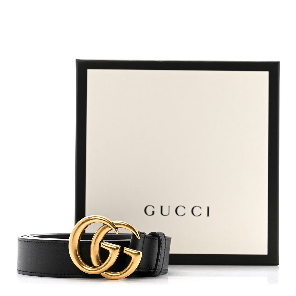 Gucci Calfskin Double G 30mm Belt 90 36 Black