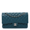 Chanel Caviar Quilted Medium Double Flap Dark Turquoise