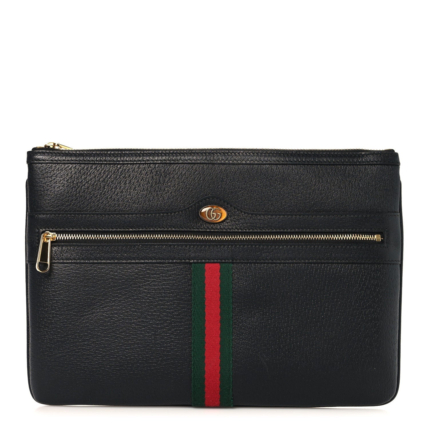 Gucci Calfskin Large Ophidia Pouch Clutch Black