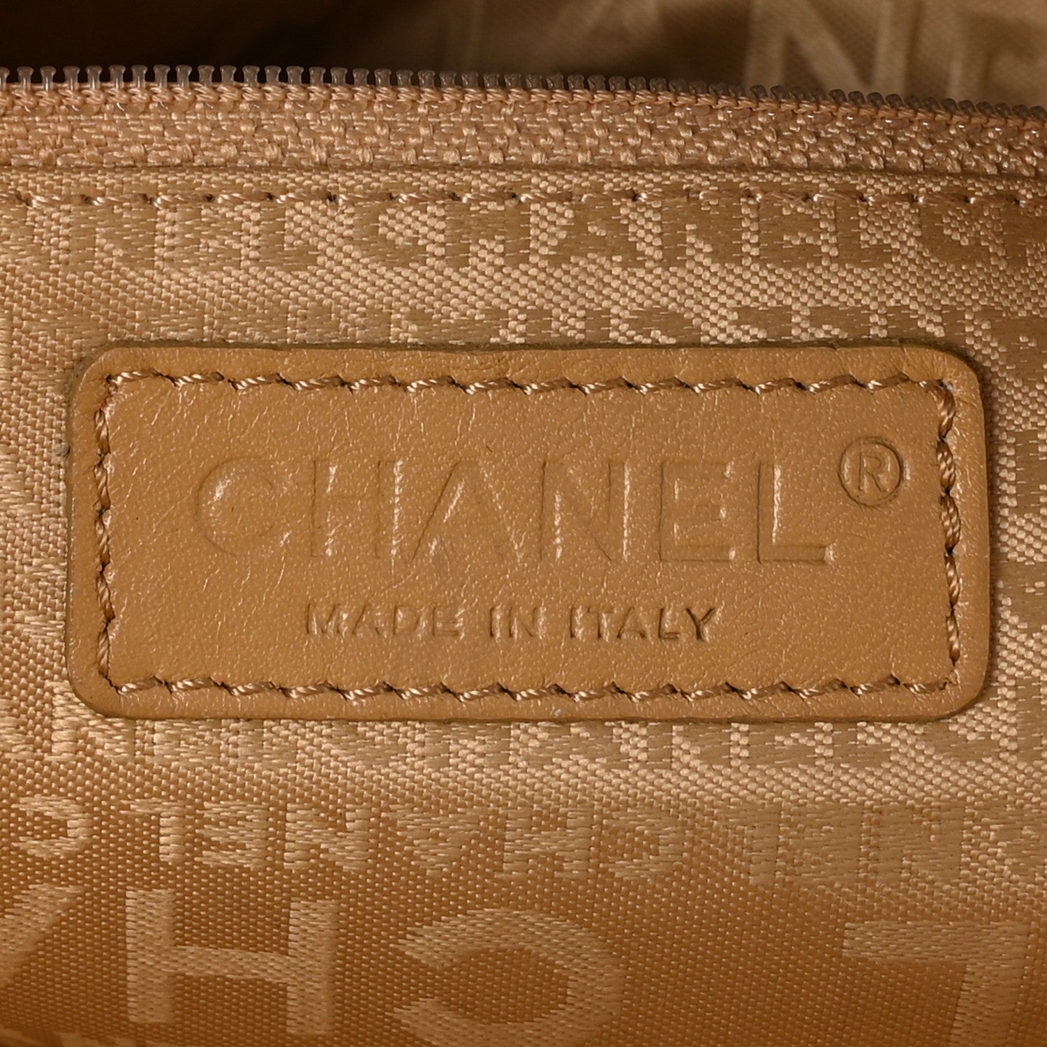 Chanel Caviar Square Stitched Bowler Beige