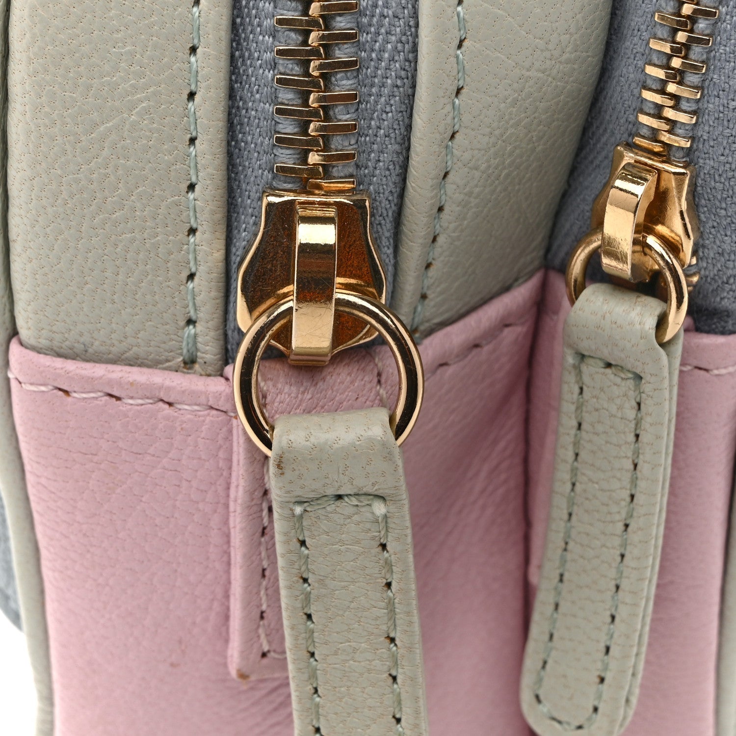 Chanel Goatskin Quilted Waist Bag Green Blue Pink