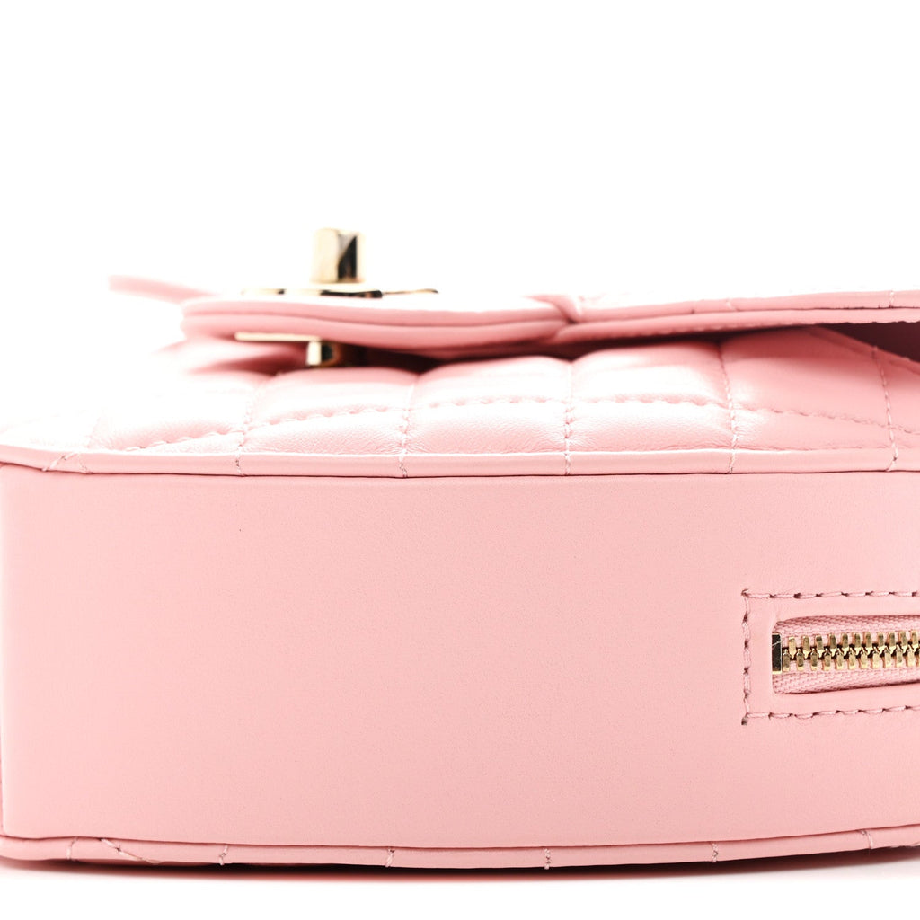 Chanel Lambskin Quilted Large CC In Love Heart Bag Light Pink