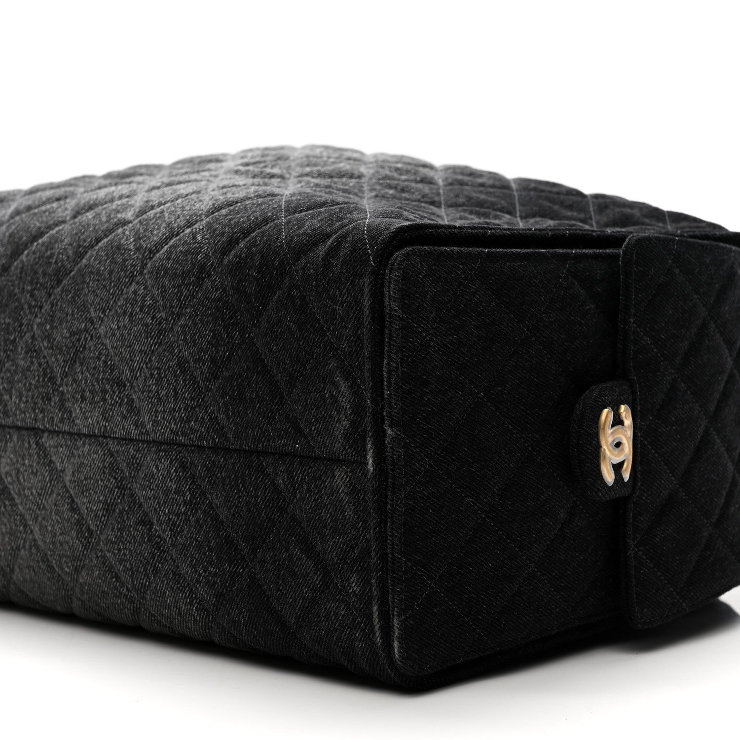 Chanel Washed Denim Quilted Large Chanel 25 Handbag Black