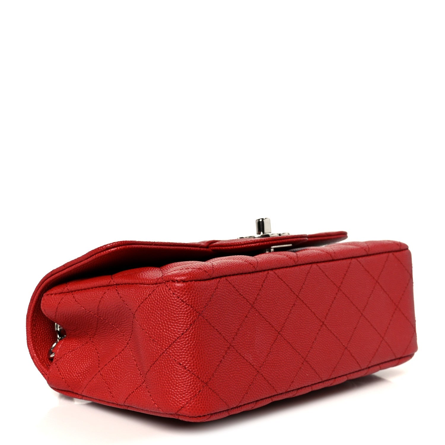 Chanel Caviar Quilted Mini Rectangular Flap Red