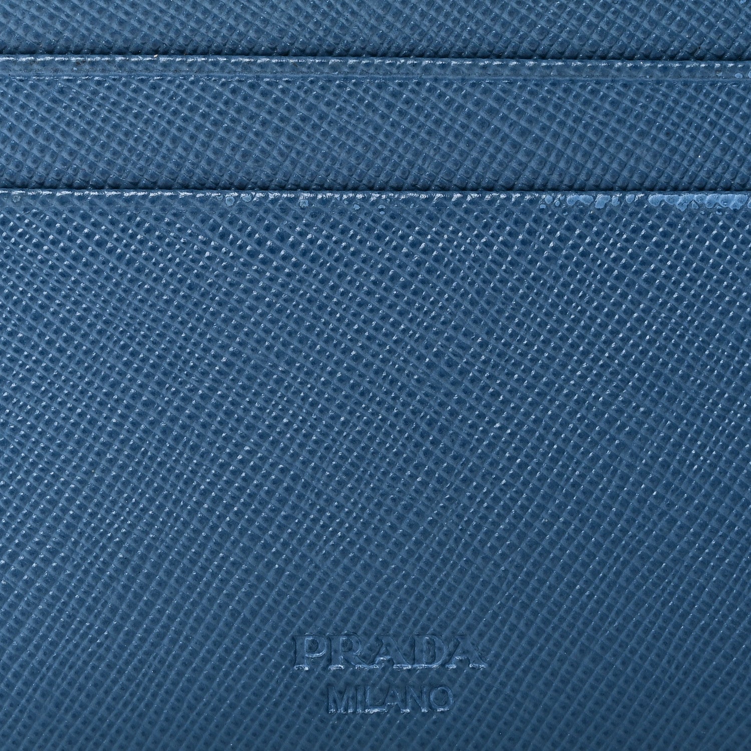 Prada Saffiano Bi-Fold Wallet Cobalto